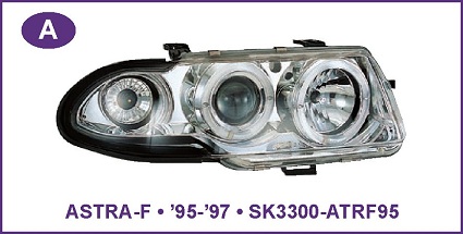 Angel Eye farovi OPEL ASTRA F Hrom,crni 91-94